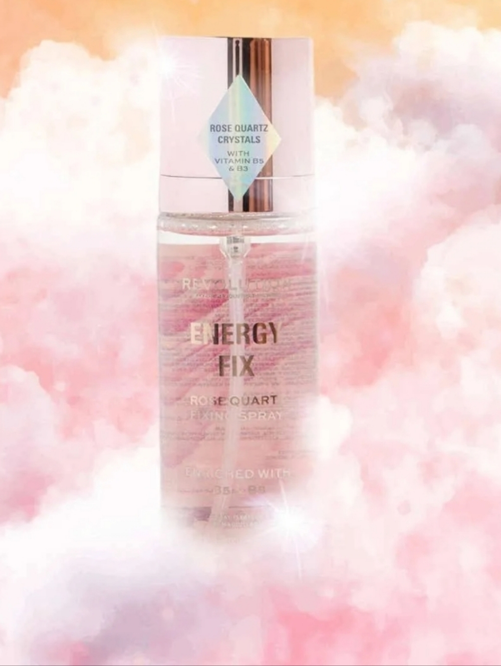 🆕️SEALED Makeup Revolution Energy Fix 🌹💎Rose Quartz Fixing Spray